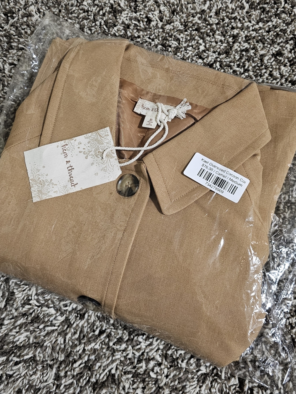 Hem & Thread Camel Trench Coat - Picture 5 of 8